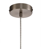 HEL2777 Helvestios Pendant 1 Light in a Satin Nickel/Clear Finish