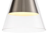 HEL2777 Helvestios Pendant 1 Light in a Satin Nickel/Clear Finish