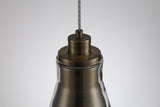 HEL3777 Helvestios Pendant 1 Light in a Antique Brass/Clear Finish