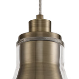 HEL3777 Helvestios Pendant 1 Light in a Antique Brass/Clear Finish