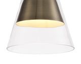 HEL3777 Helvestios Pendant 1 Light in a Antique Brass/Clear Finish