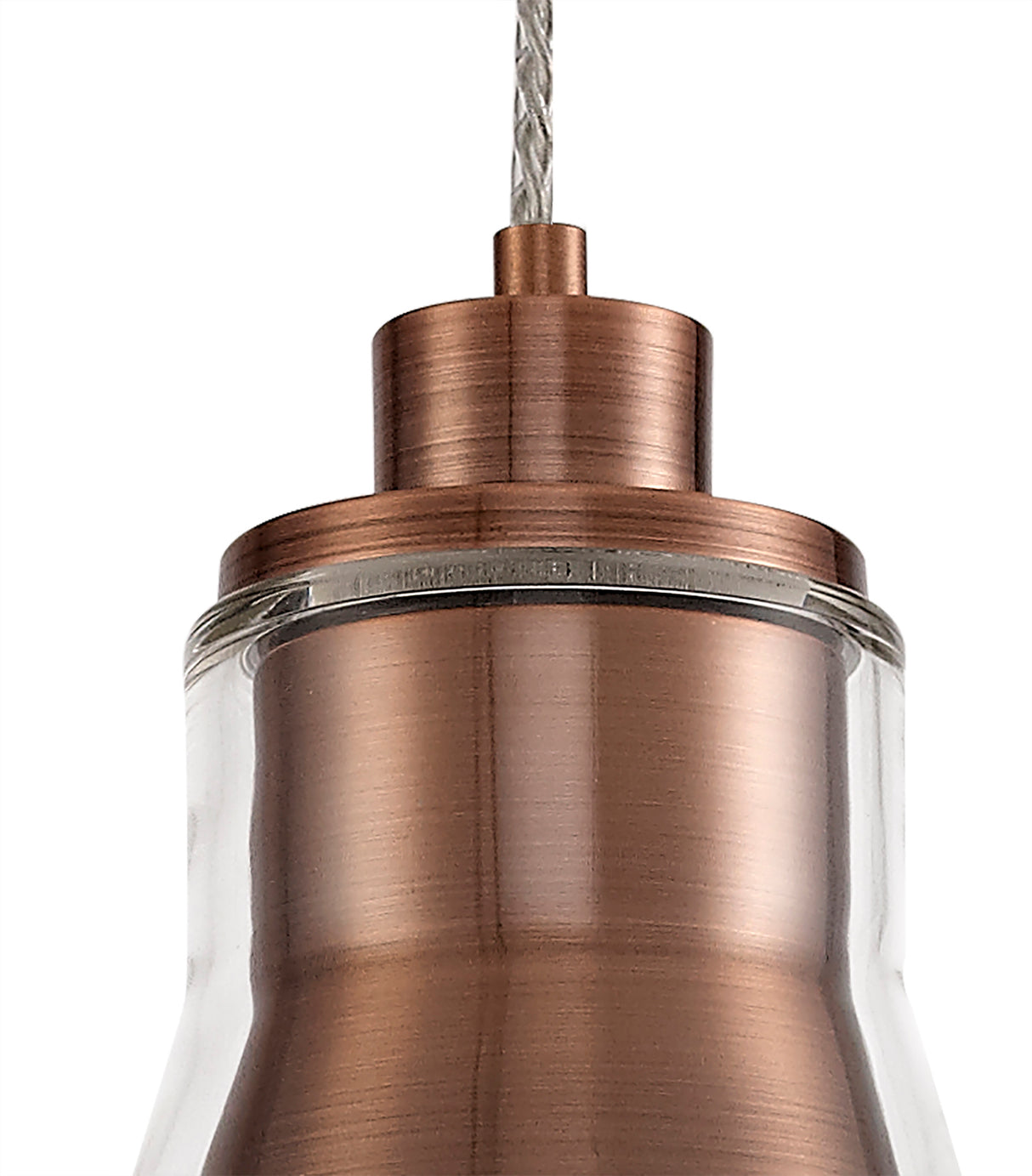 HEL4777 Helvestios Pendant 1 Light in a Antique Copper/Clear Finish