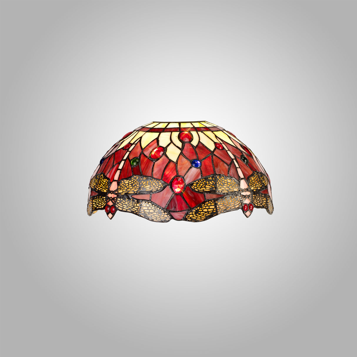 HEZ1727 Heze 30cm Non-electric Shade in a Purple/Pink/Black/Red Finish and Red Crystal