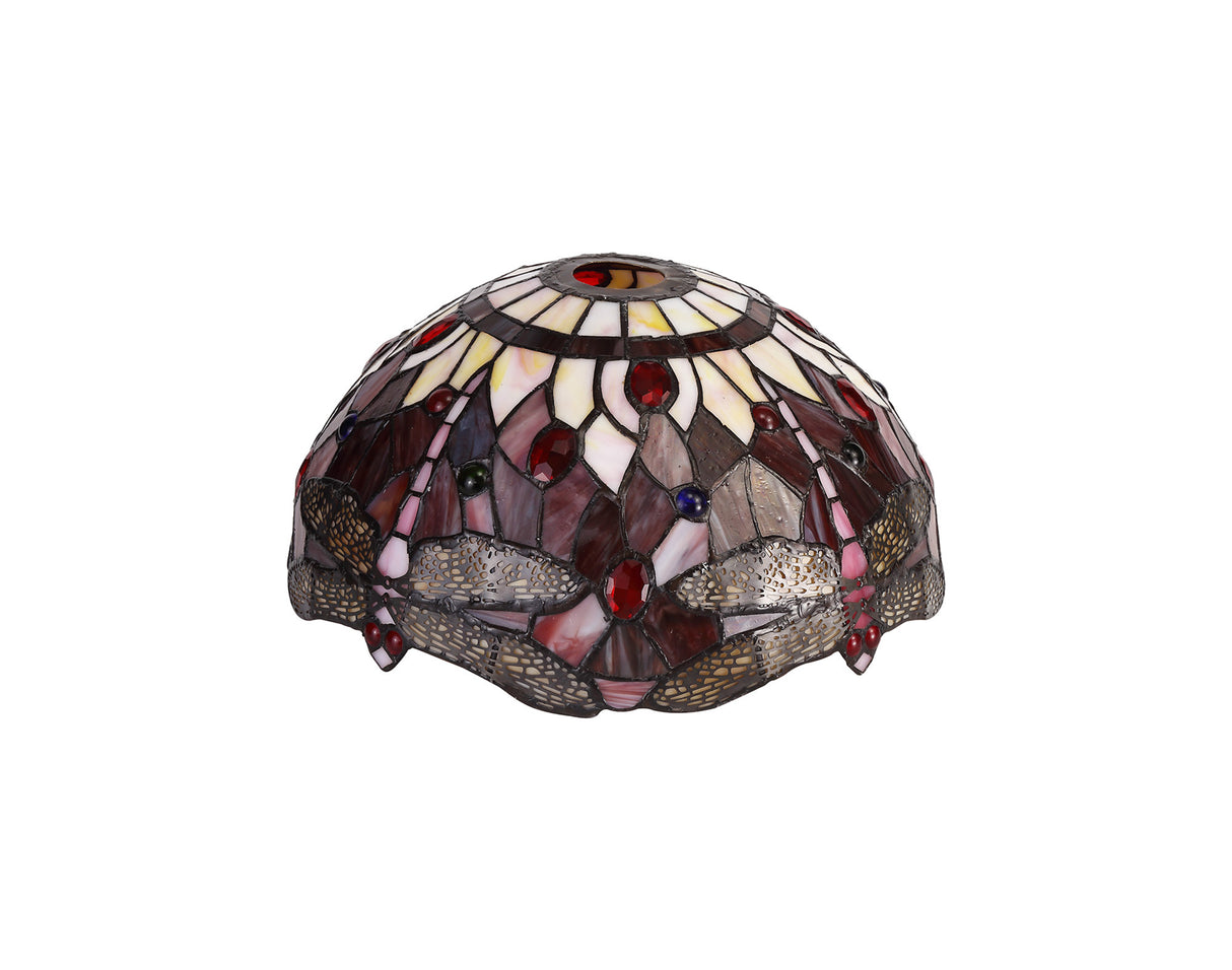 HEZ1727 Heze 30cm Non-electric Shade in a Purple/Pink/Black/Red Finish and Red Crystal