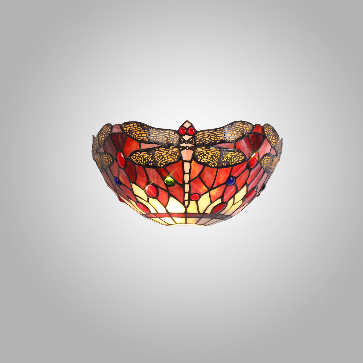 HEZ3727 Heze Wall Lamp 2 Light in a Purple/Pink/Black/Red Finish and Red Crystal