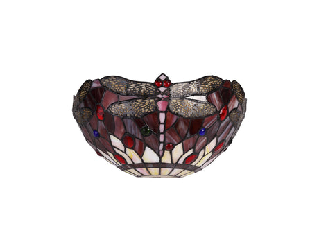 HEZ3727 Heze Wall Lamp 2 Light in a Purple/Pink/Black/Red Finish and Red Crystal