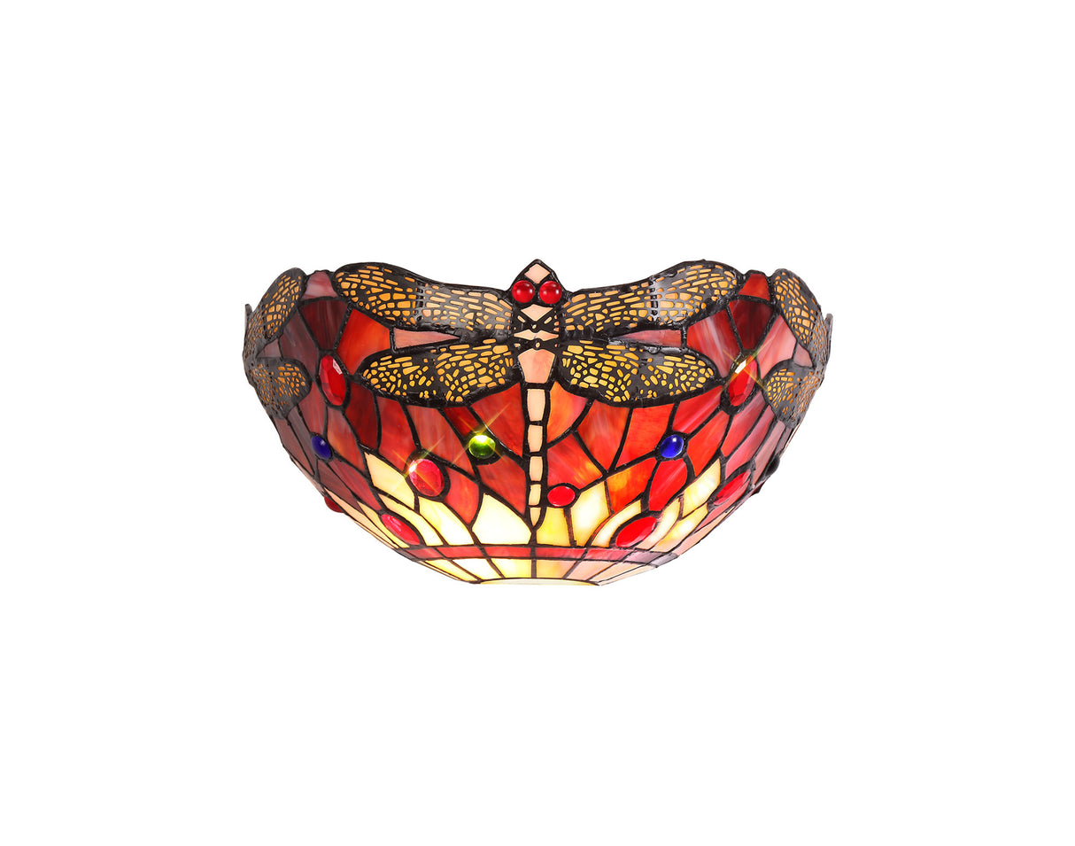 HEZ3727 Heze Wall Lamp 2 Light in a Purple/Pink/Black/Red Finish and Red Crystal