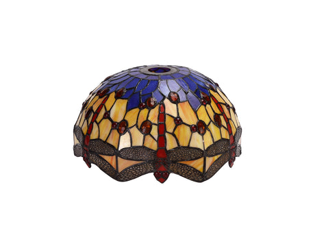 HEZ8627 Heze 30cm Non-electric Shade in a Orange/Blue/Black/Amber Finish and Amber Crystal