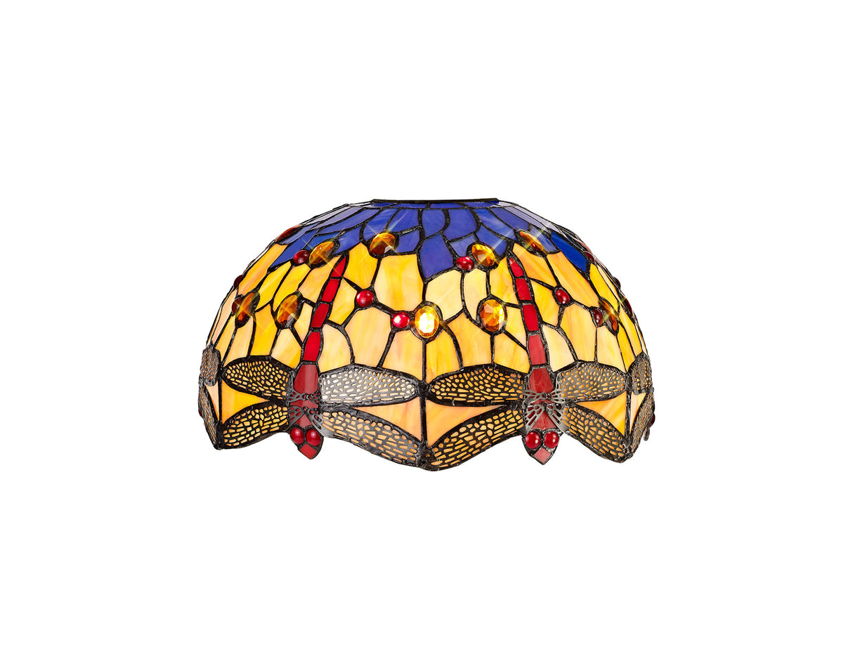 HEZ8627 Heze 30cm Non-electric Shade in a Orange/Blue/Black/Amber Finish and Amber Crystal