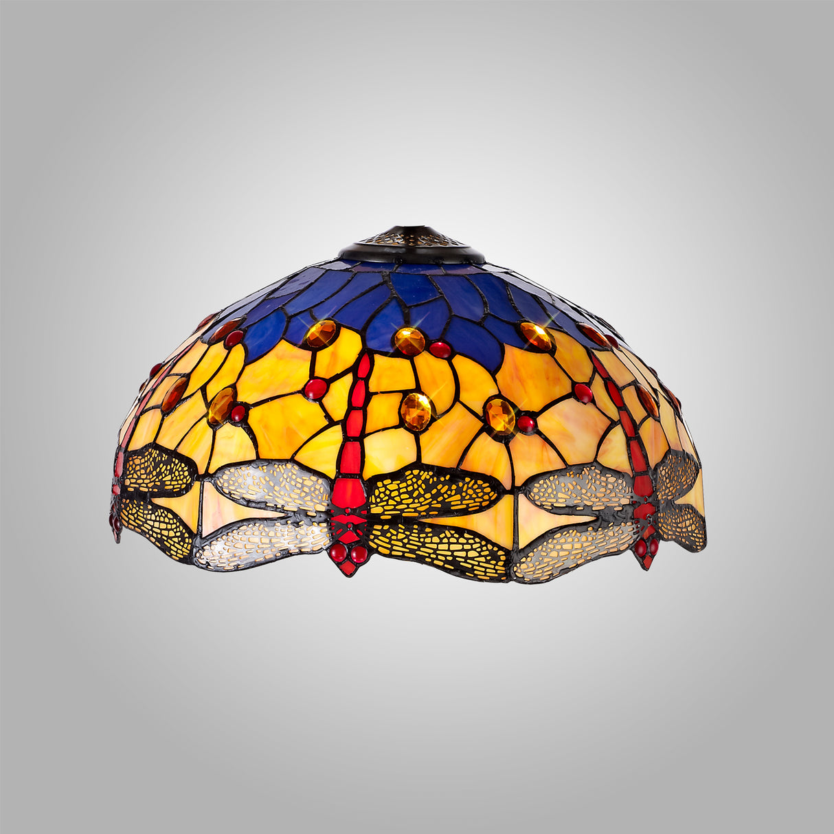 HEZ9627 Heze 40cm Shade Only in a Orange/Blue/Black/Amber Finish and Amber Crystal