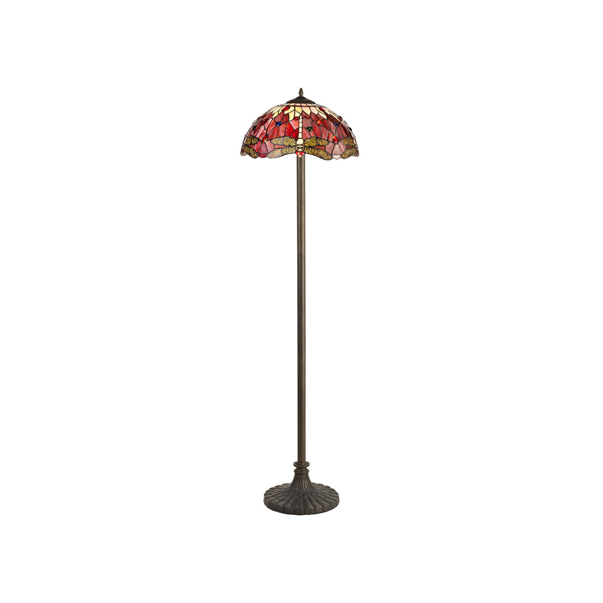 MAH6927 Mahasim 160cm Stepped Design Floor Lamp 2 Light in a Aged Antique Brass Finish