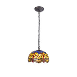 HEZ8627 Heze 30cm Non-electric Shade in a Orange/Blue/Black/Amber Finish and Amber Crystal