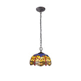 HEZ8627 Heze 30cm Non-electric Shade in a Orange/Blue/Black/Amber Finish and Amber Crystal