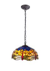 HEZ9627 Heze 40cm Shade Only in a Orange/Blue/Black/Amber Finish and Amber Crystal