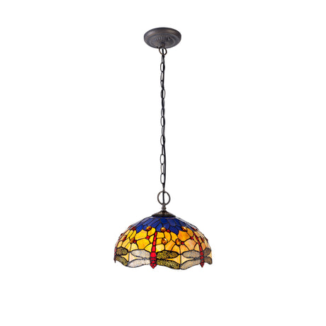 HEZ9627 Heze 40cm Shade Only in a Orange/Blue/Black/Amber Finish and Amber Crystal