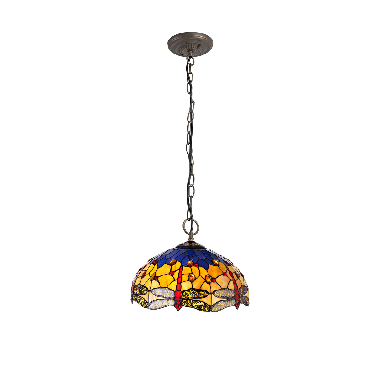 HEZ9627 Heze 40cm Shade Only in a Orange/Blue/Black/Amber Finish and Amber Crystal