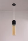 HOR4047 Horna Tube Pendant 1 Light in a Black/Amber Finish