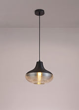 HOR5047 Horna Vase Pendant 1 Light in a Black/Amber Finish