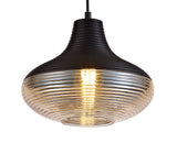 HOR5047 Horna Vase Pendant 1 Light in a Black/Amber Finish