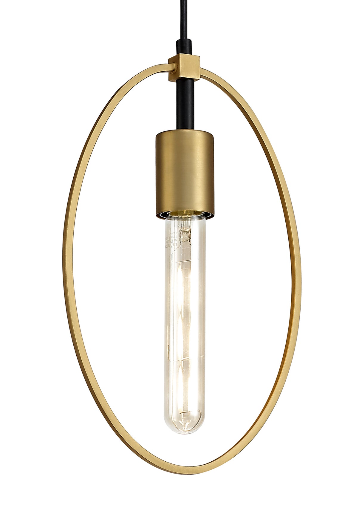 HUN0147 Hunor Small Pendant 1 Light in a Sand Gold/Matt Black Finish