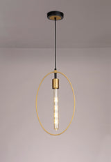 HUN1147 Hunor Large Pendant 1 Light in a Sand Gold/Matt Black Finish