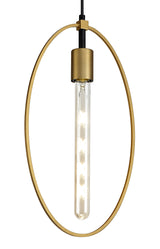 HUN1147 Hunor Large Pendant 1 Light in a Sand Gold/Matt Black Finish