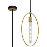 HUN1147 Hunor Large Pendant 1 Light in a Sand Gold/Matt Black Finish