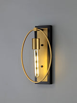 HUN2147 Hunor Wall Lamp 1 Light in a Sand Gold/Matt Black Finish