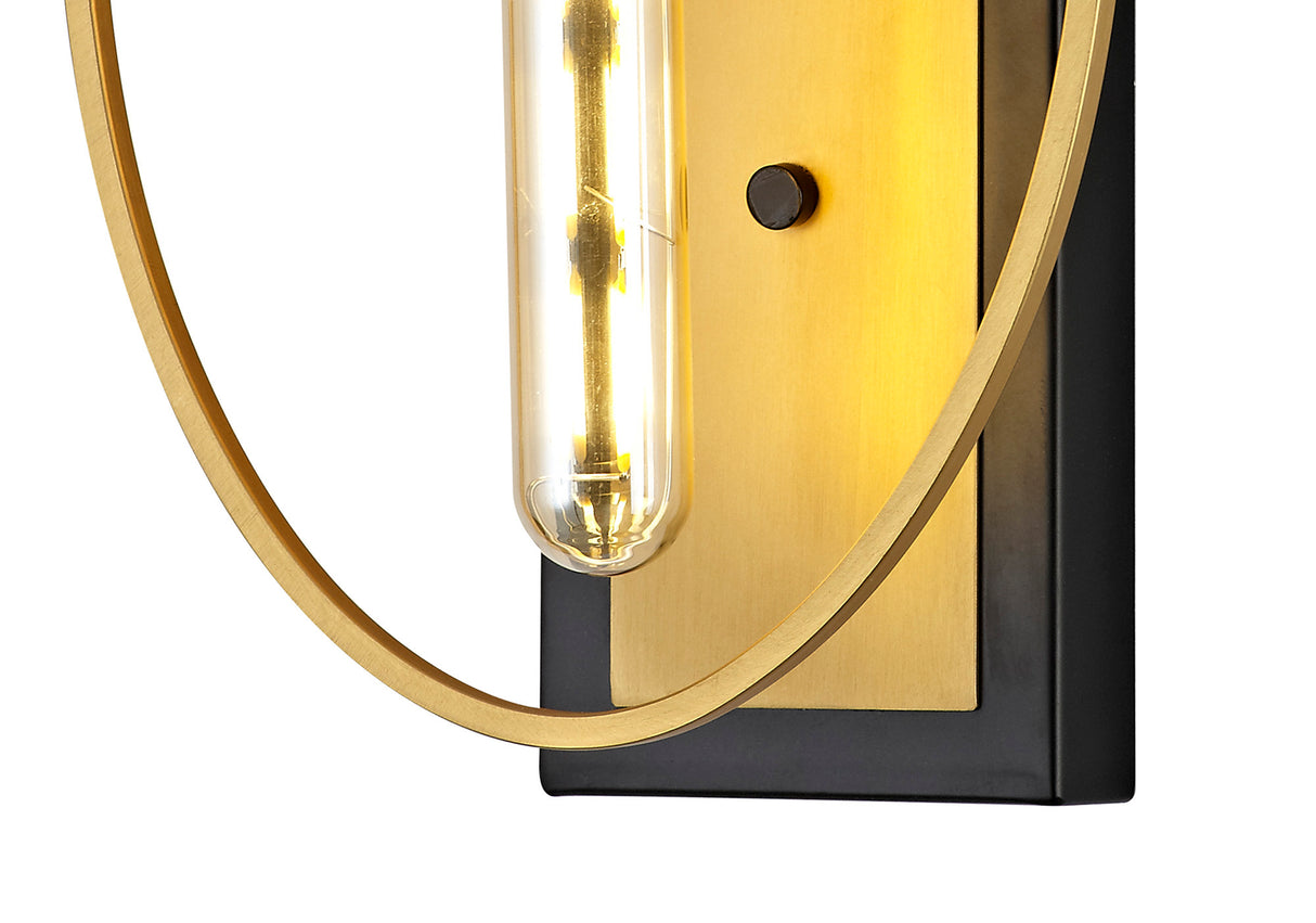 HUN2147 Hunor Wall Lamp 1 Light in a Sand Gold/Matt Black Finish