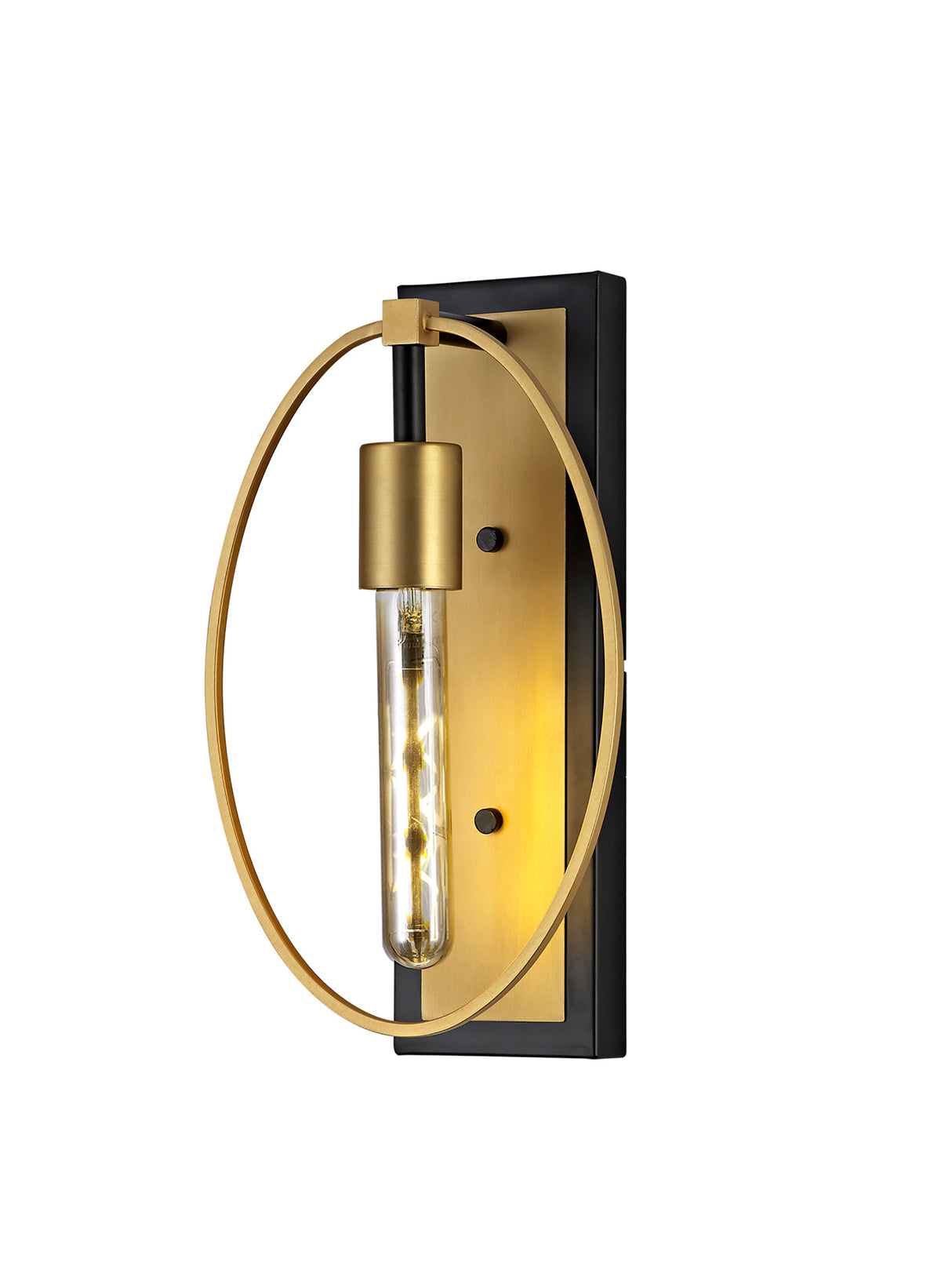 HUN2147 Hunor Wall Lamp 1 Light in a Sand Gold/Matt Black Finish