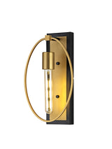 HUN2147 Hunor Wall Lamp 1 Light in a Sand Gold/Matt Black Finish