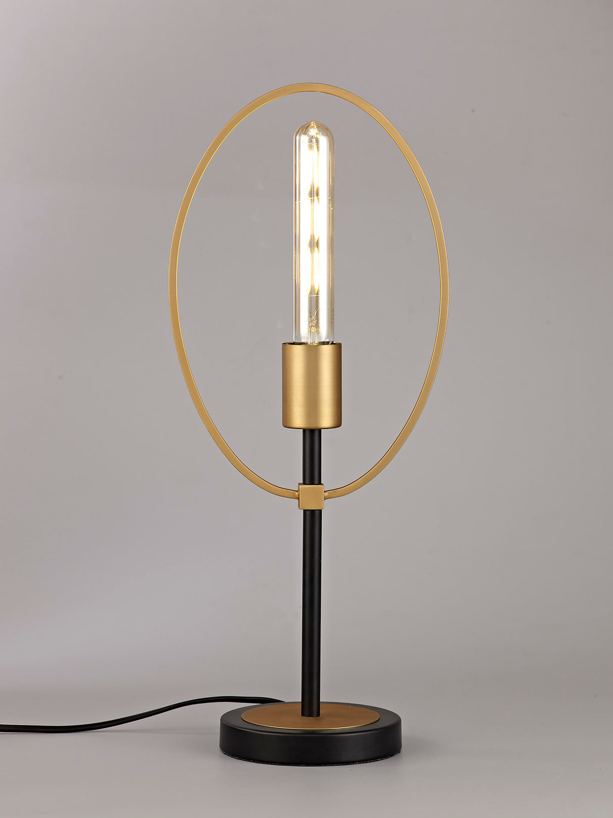 HUN3147 Hunor 48cm Table Lamp 1 Light in a Sand Gold/Matt Black Finish