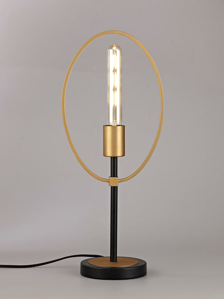 HUN3147 Hunor 48cm Table Lamp 1 Light in a Sand Gold/Matt Black Finish