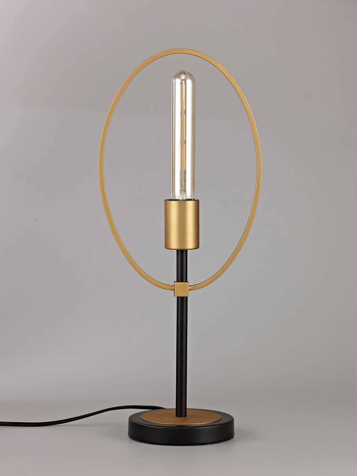 HUN3147 Hunor 48cm Table Lamp 1 Light in a Sand Gold/Matt Black Finish