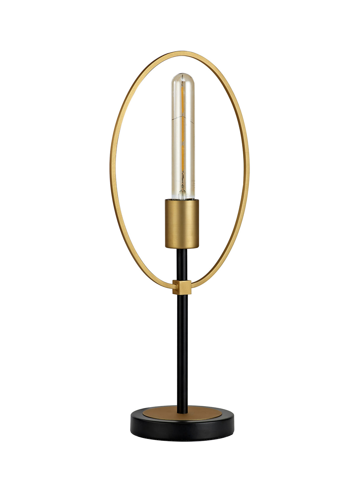 HUN3147 Hunor 48cm Table Lamp 1 Light in a Sand Gold/Matt Black Finish