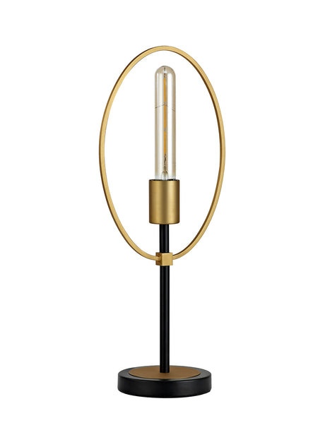 HUN3147 Hunor 48cm Table Lamp 1 Light in a Sand Gold/Matt Black Finish