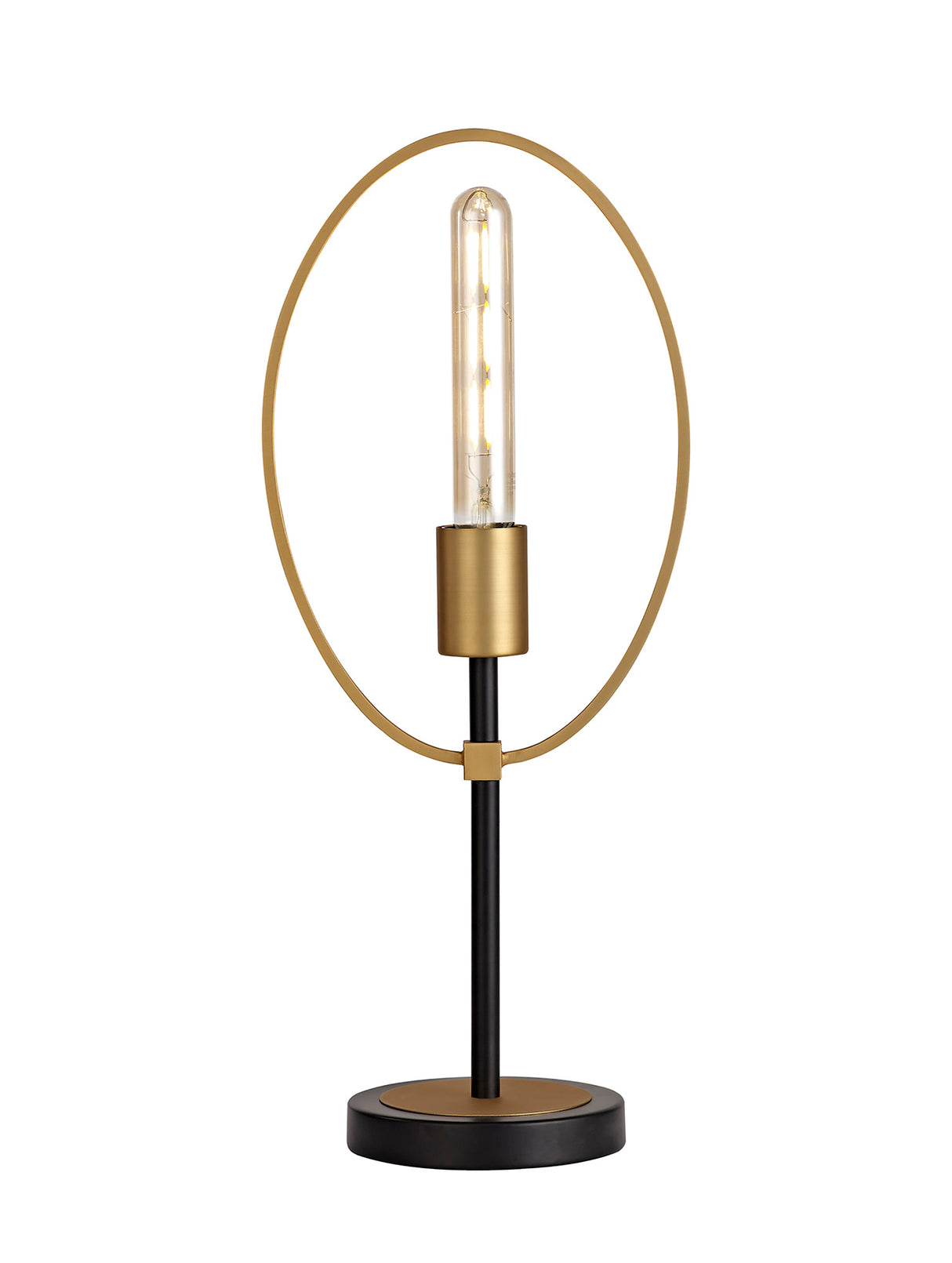 HUN3147 Hunor 48cm Table Lamp 1 Light in a Sand Gold/Matt Black Finish