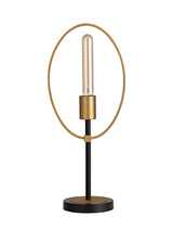 HUN3147 Hunor 48cm Table Lamp 1 Light in a Sand Gold/Matt Black Finish