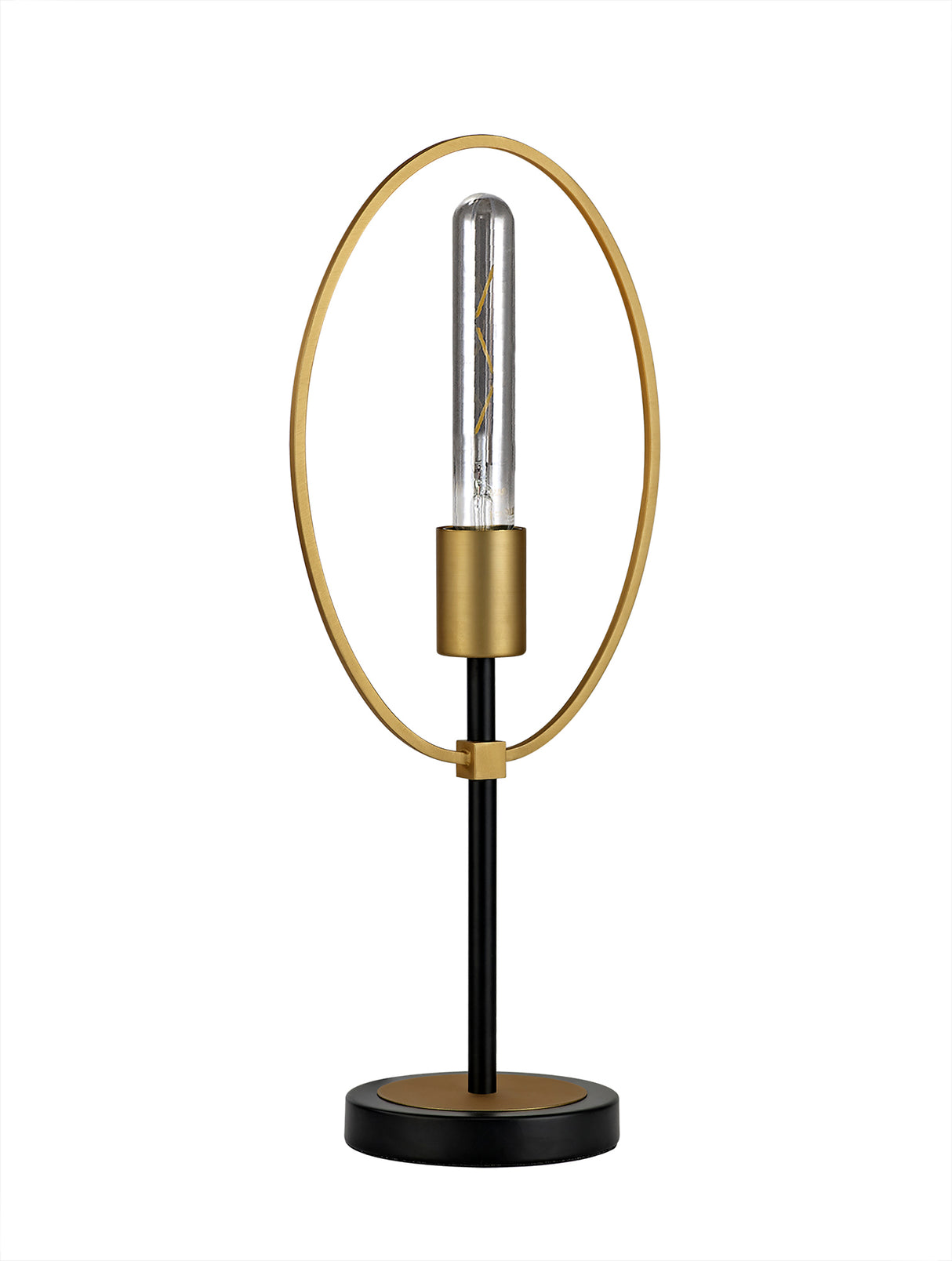 HUN3147 Hunor 48cm Table Lamp 1 Light in a Sand Gold/Matt Black Finish