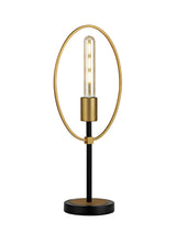 HUN3147 Hunor 48cm Table Lamp 1 Light in a Sand Gold/Matt Black Finish