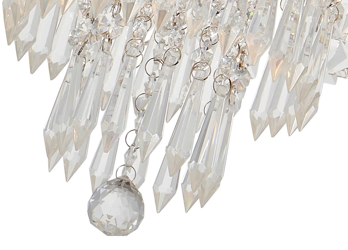 IRE6507 Irena Ceiling 4 Light in a Polished Chrome Finish and Clear Crystal, Suitable for Bathrooms