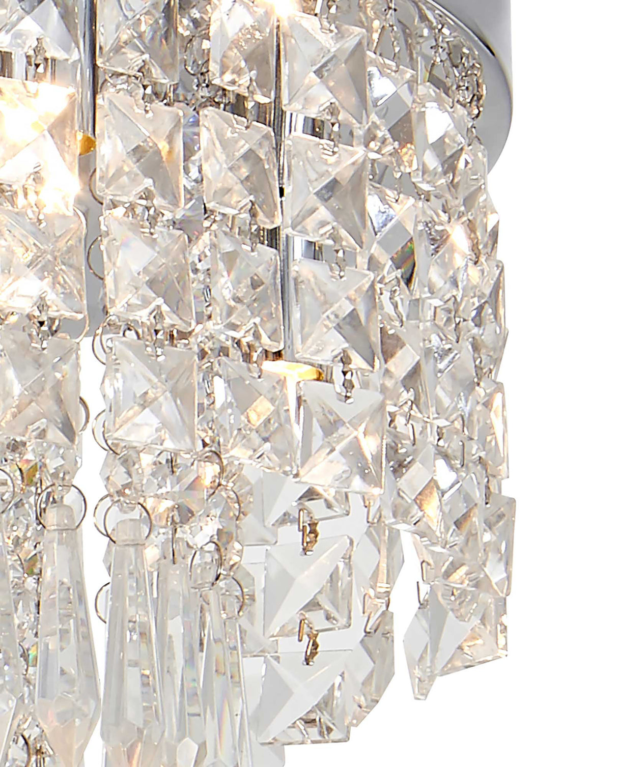 IRE6507 Irena Ceiling 4 Light in a Polished Chrome Finish and Clear Crystal, Suitable for Bathrooms