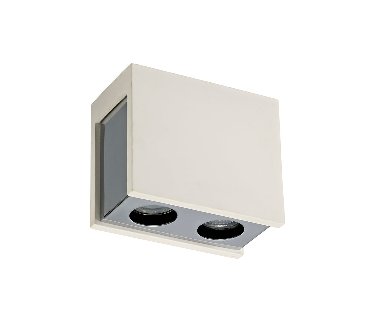 ITA3417 Itan Rectangular Ceiling 2 Light in a White Paintable Finish