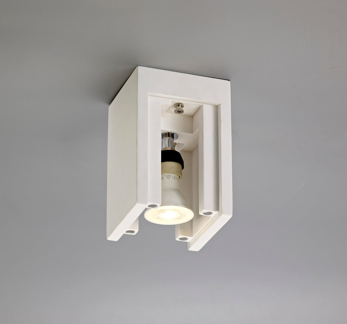 ITA9317 Itan Square Ceiling 1 Light in a White Paintable Finish