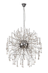 JAB0318 Jaba Dimmable Pendant 40 Light 135W LED (21.5kg) in a Polished Chrome Finish and Clear Crystal