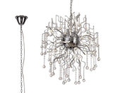 JAB8218 Jaba Dimmable Pendant 24 Light 41W LED in a Polished Chrome Finish and Clear Crystal