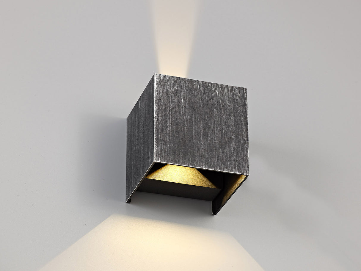 JIS0127 Jishu Wall Lamp 6W LED IP54 Indoor/Outdoor Use in a Black/Silver Finish