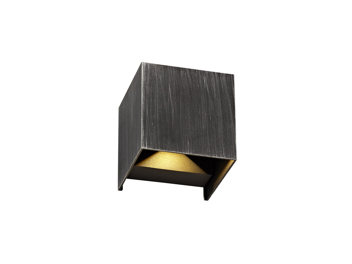 JIS0127 Jishu Wall Lamp 6W LED IP54 Indoor/Outdoor Use in a Black/Silver Finish