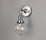 JOE2587 Joela Wall Lamp 1 Light IP65 in a Titanium Silver/Chrome/Clear Finish