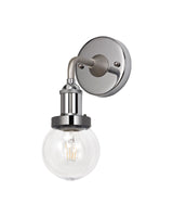 JOE2587 Joela Wall Lamp 1 Light IP65 in a Titanium Silver/Chrome/Clear Finish